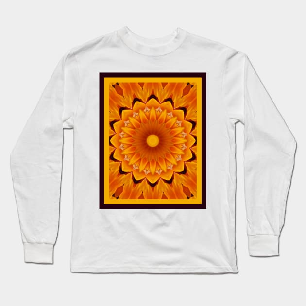 Sunburst Daisy Mandala Long Sleeve T-Shirt by csturman